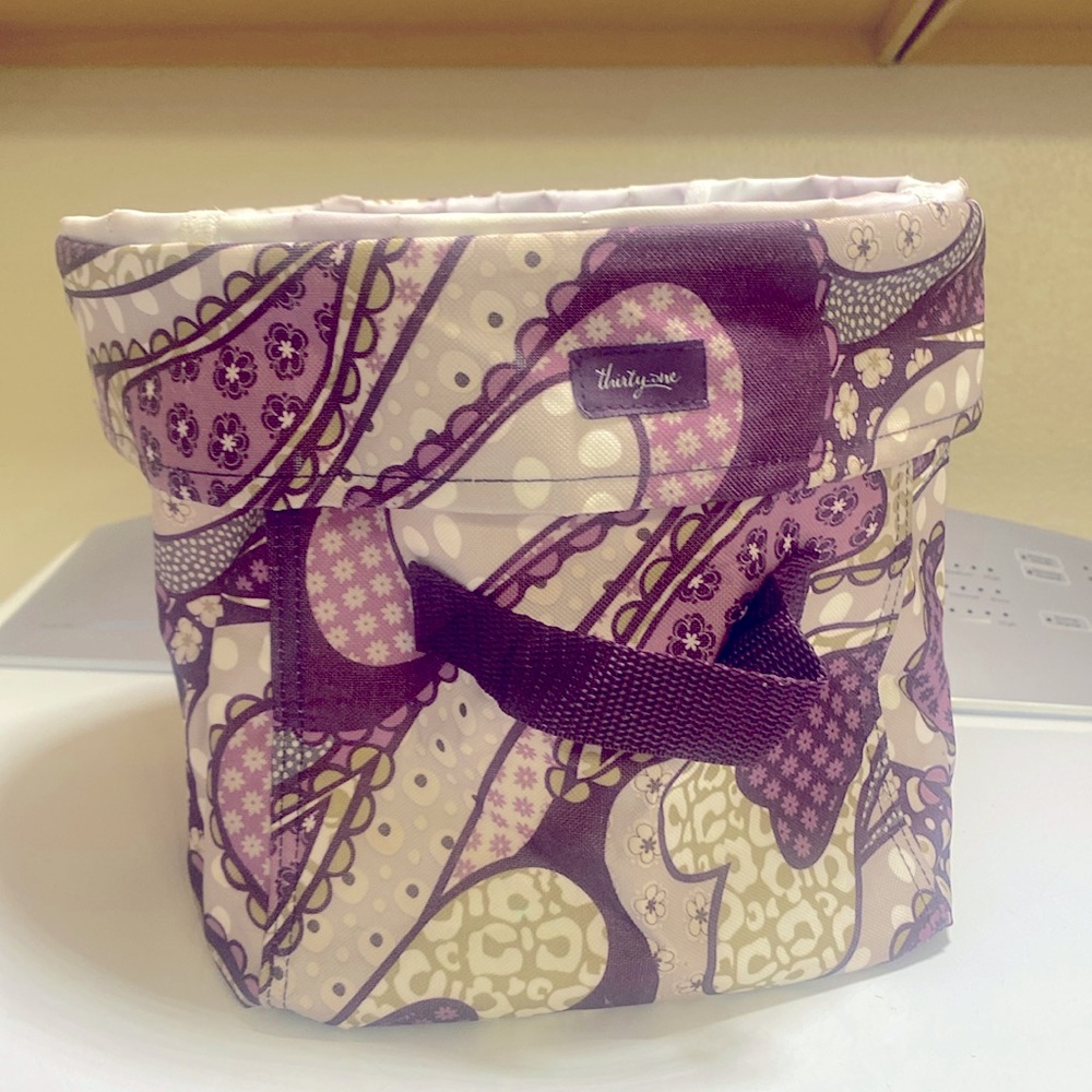 Thirty one mini utility bin in patchwork paisley